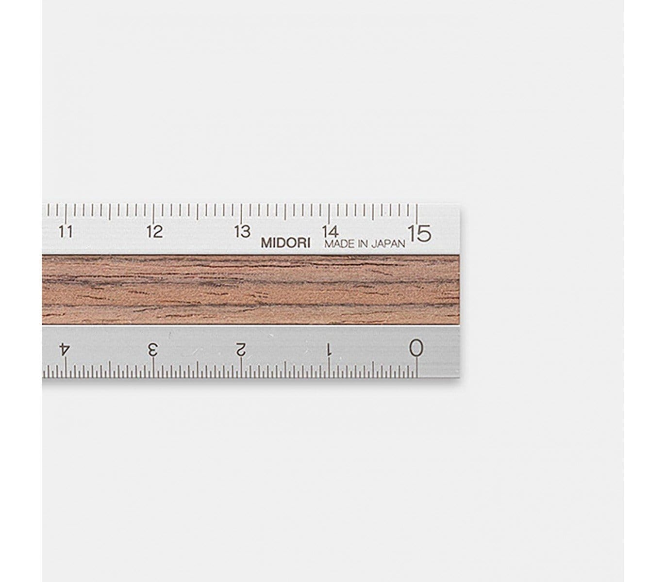 Midori Accessori Aluminium & Wood Ruler 15 cm