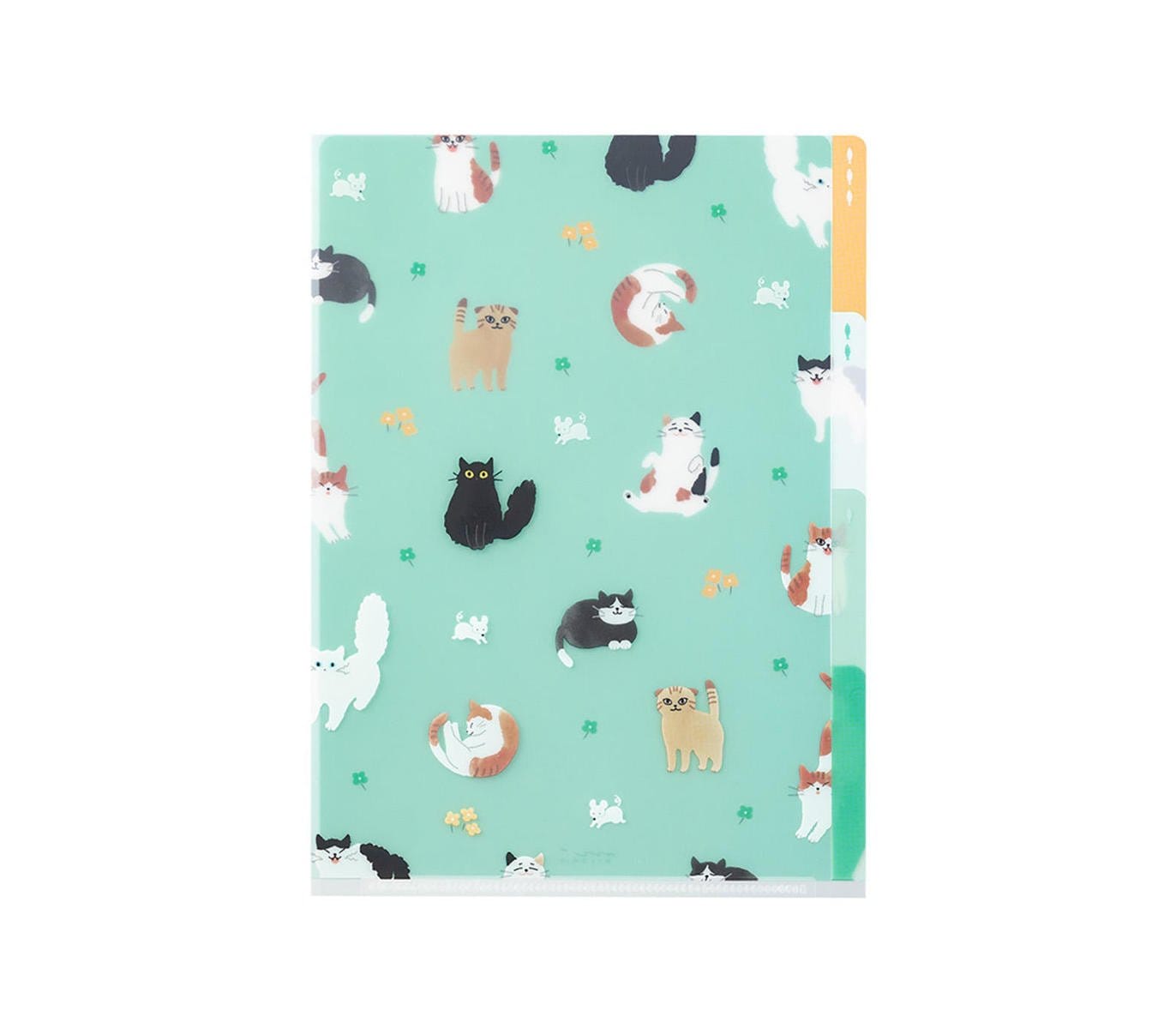 Midori Accessori Cartellina con 3 tasche Cats