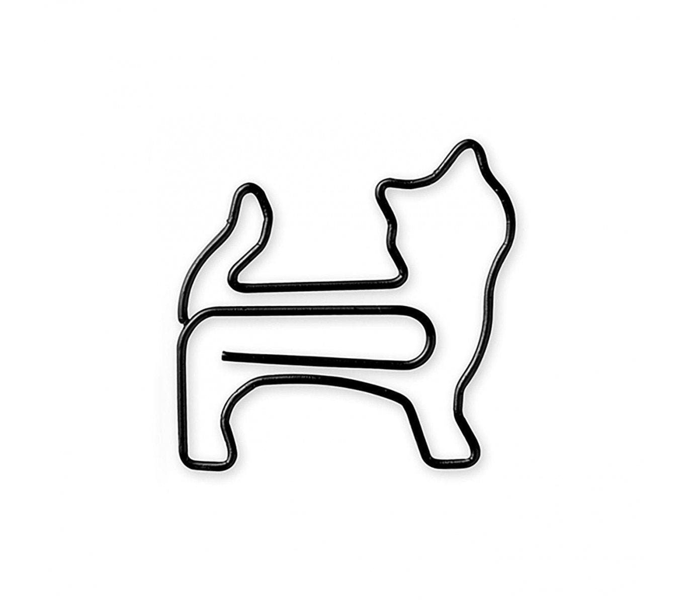 Midori Accessori Cat Black Paper D-Clips Midori