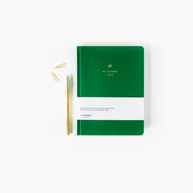 A-Journal Agenda Agenda Diary 2024 Linen Green