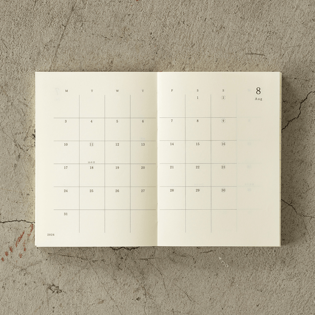Midori Agenda Agenda MD Paper Notebook Diary 2026 Weekly A6