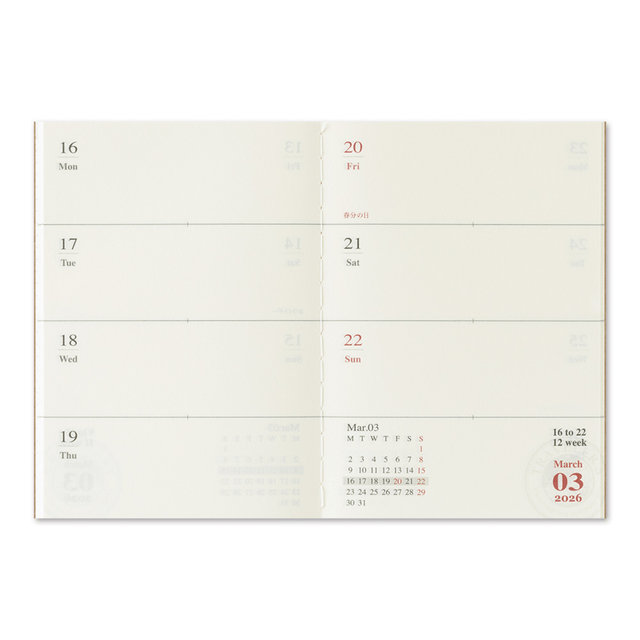 Traveler's Company Japan Agenda Agenda Traveler's Passport 2026 - Weekly