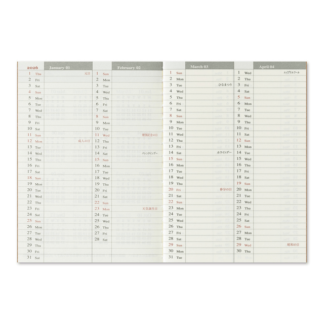 Traveler's Company Japan Agenda Agenda Traveler's Passport 2026 - Weekly