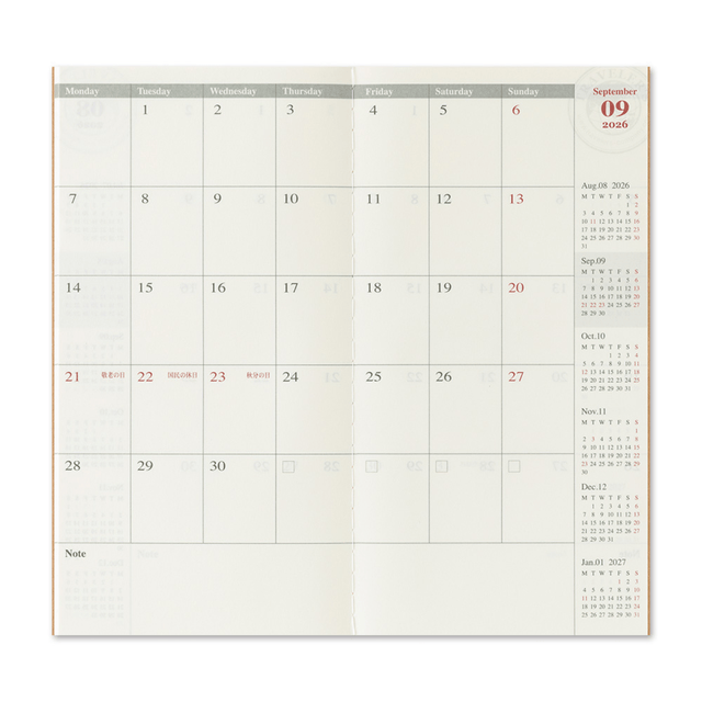 Traveler's Company Japan Agenda Agenda Traveler's Regular 2026 - Mensile