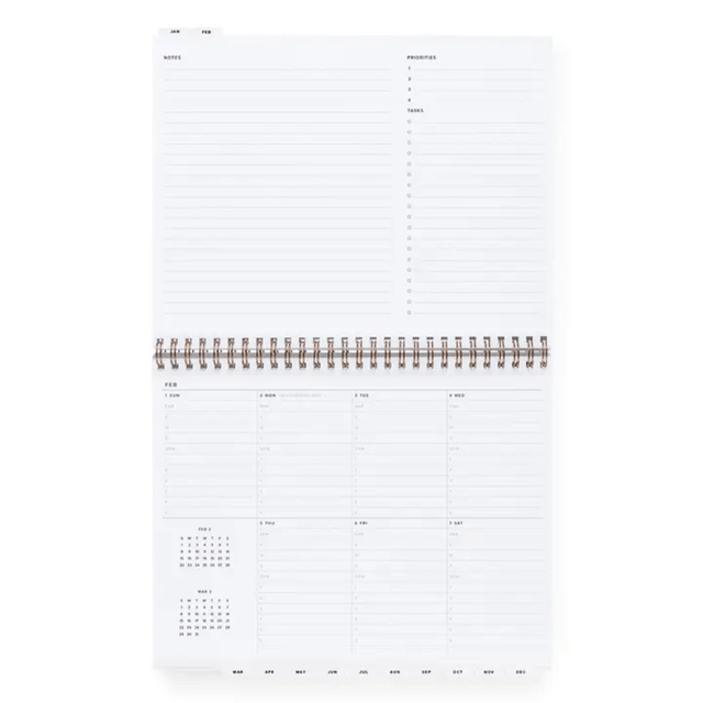 Appointed Agenda Agenda Weekly Task Planner Horizontal 2026 - Oxford Blue
