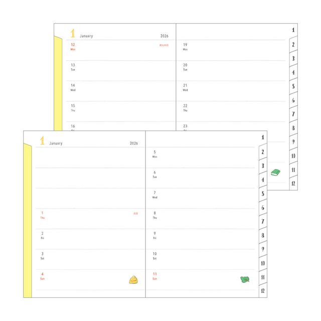 Midori Agenda Pocket Diary A6 - Dog 2026
