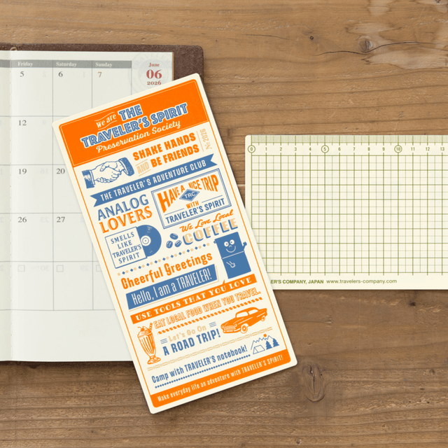 Traveler's Company Japan Agenda REGULAR Traveler's Notebook Plastic Sheet 2026 - Edizione Limitata