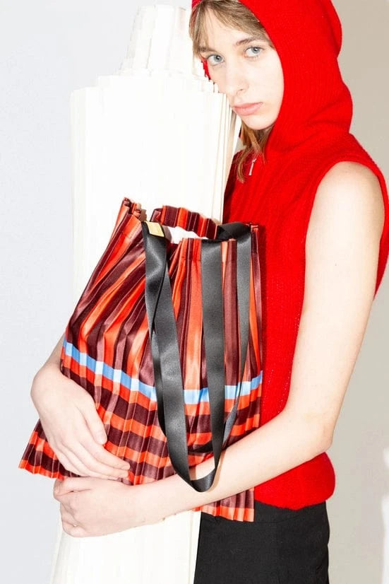 Multitudes Bags Tote bag plissettata in raso Ravello Red