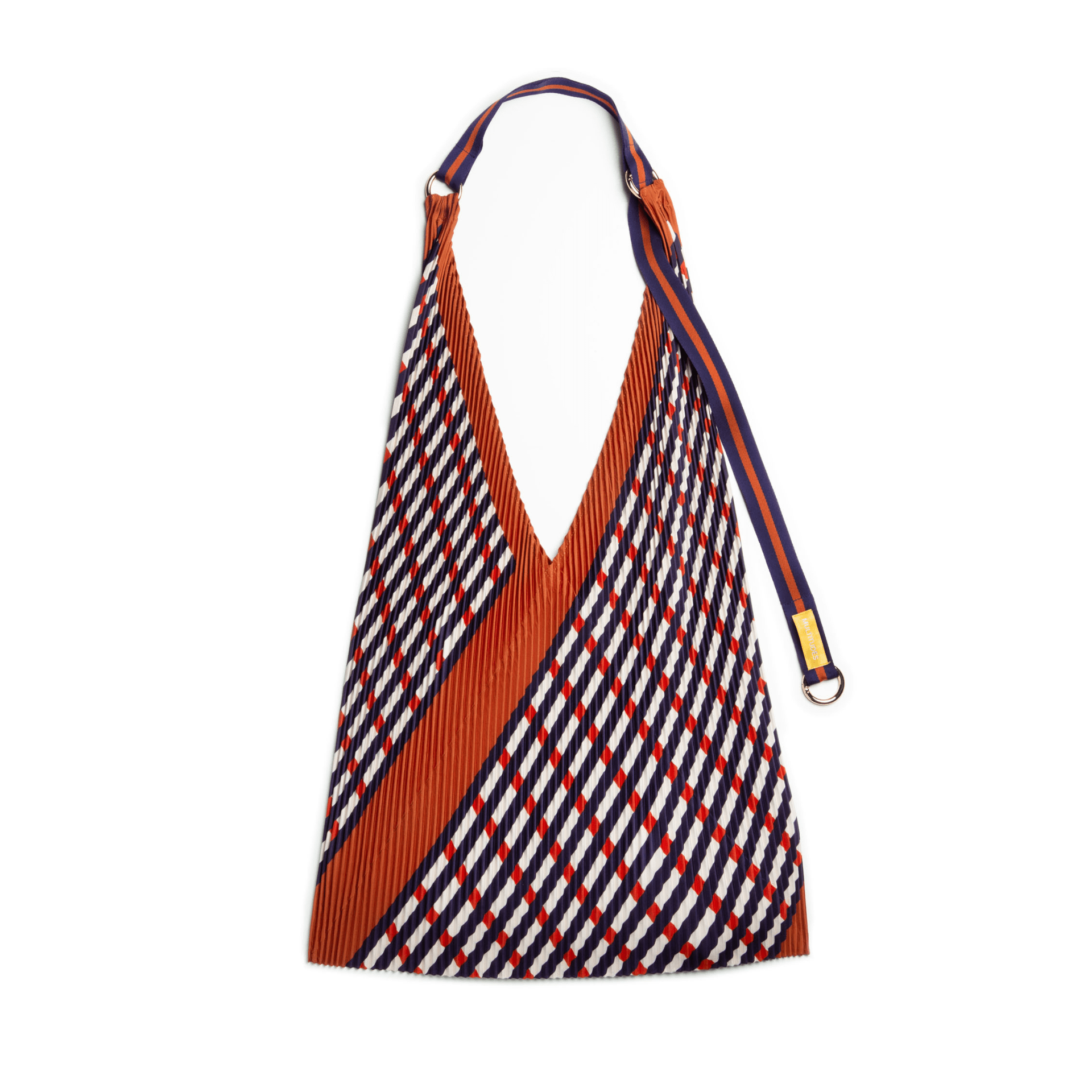 Multitudes Bags Y bag plissettata in raso Sophia Terracotta