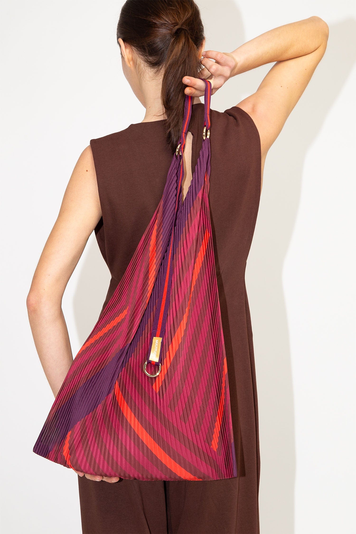 Multitudes Bags Y bag plissettata in raso Stefania
