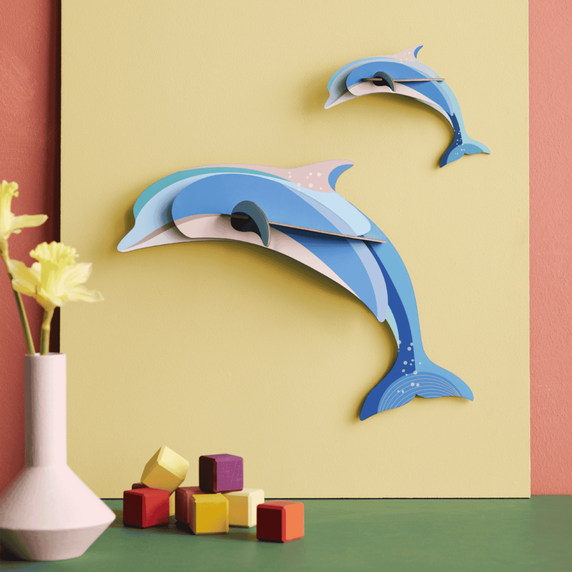 studio roof Decorazione parete Wild Animals - Dolphin Couple