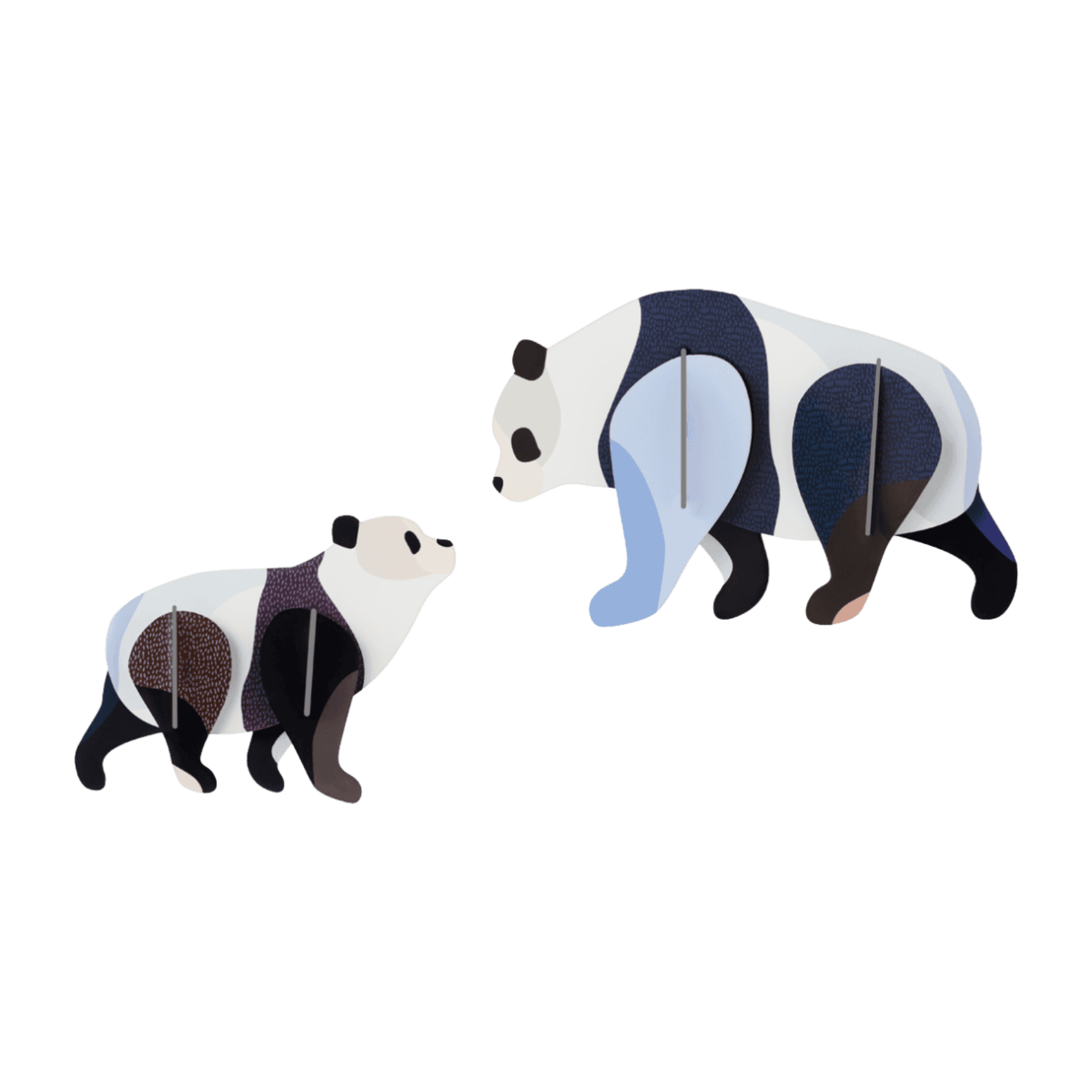 studio roof Decorazione parete Wild Animals - Panda Family