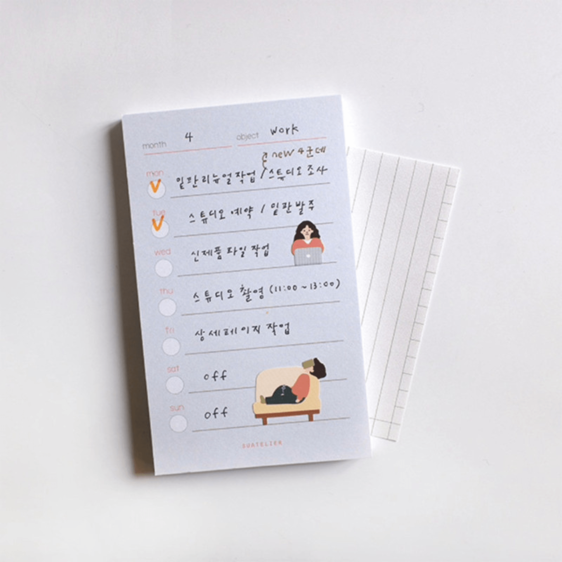 Suatelier Notes Sticky Memo - Weekly Plan