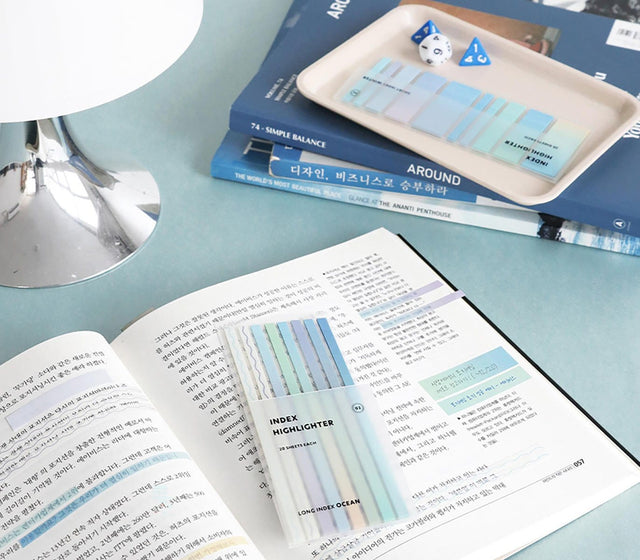 Iconic Notes Blue Sticky Notes Highlighter Long