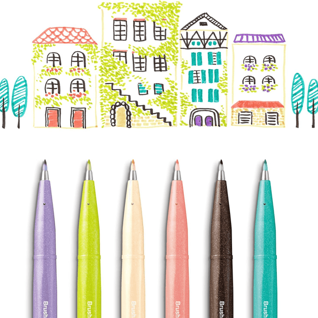 Pentel Penne Brush Sign Pen Pentel - COLOR