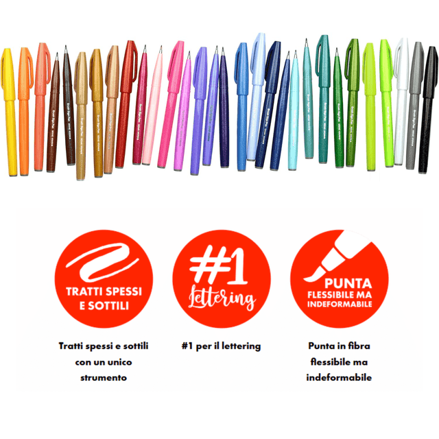 Pentel Penne Brush Sign Pen Pentel - COLOR