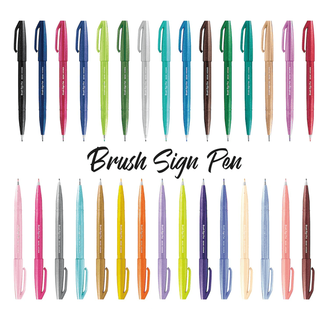 Pentel Penne Brush Sign Pen Pentel - COLOR