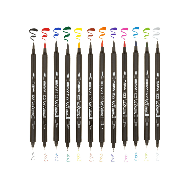 Marvy Penne Le Plume II - Brush pen & Fineliner - doppia punta
