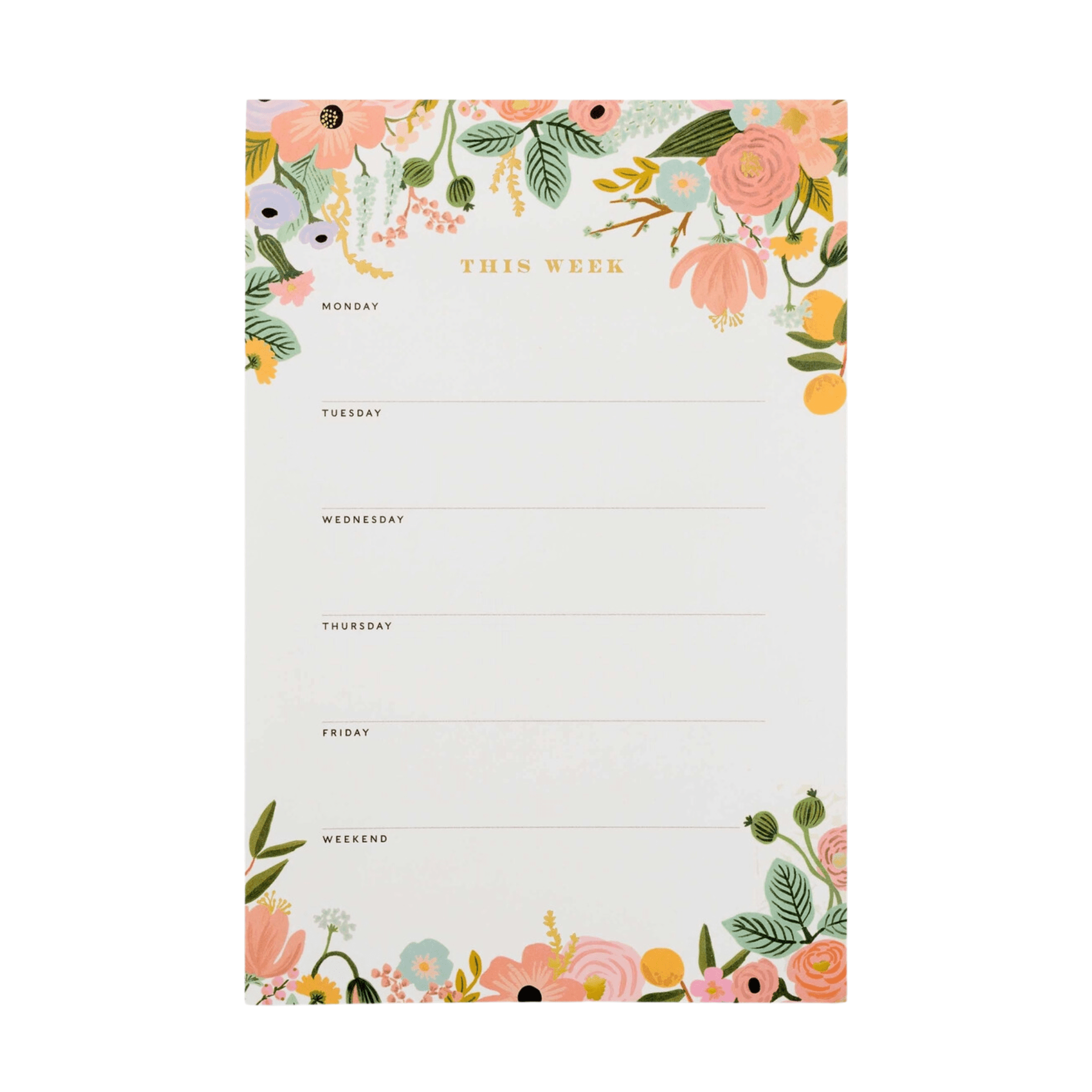 Rifle Paper Planner Weekly Memo Garden Party Rifle Paper