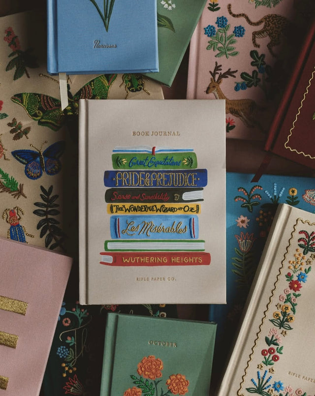 Rifle Paper Quaderni Fabric Journal Book Club Rifle Paper - ricamato