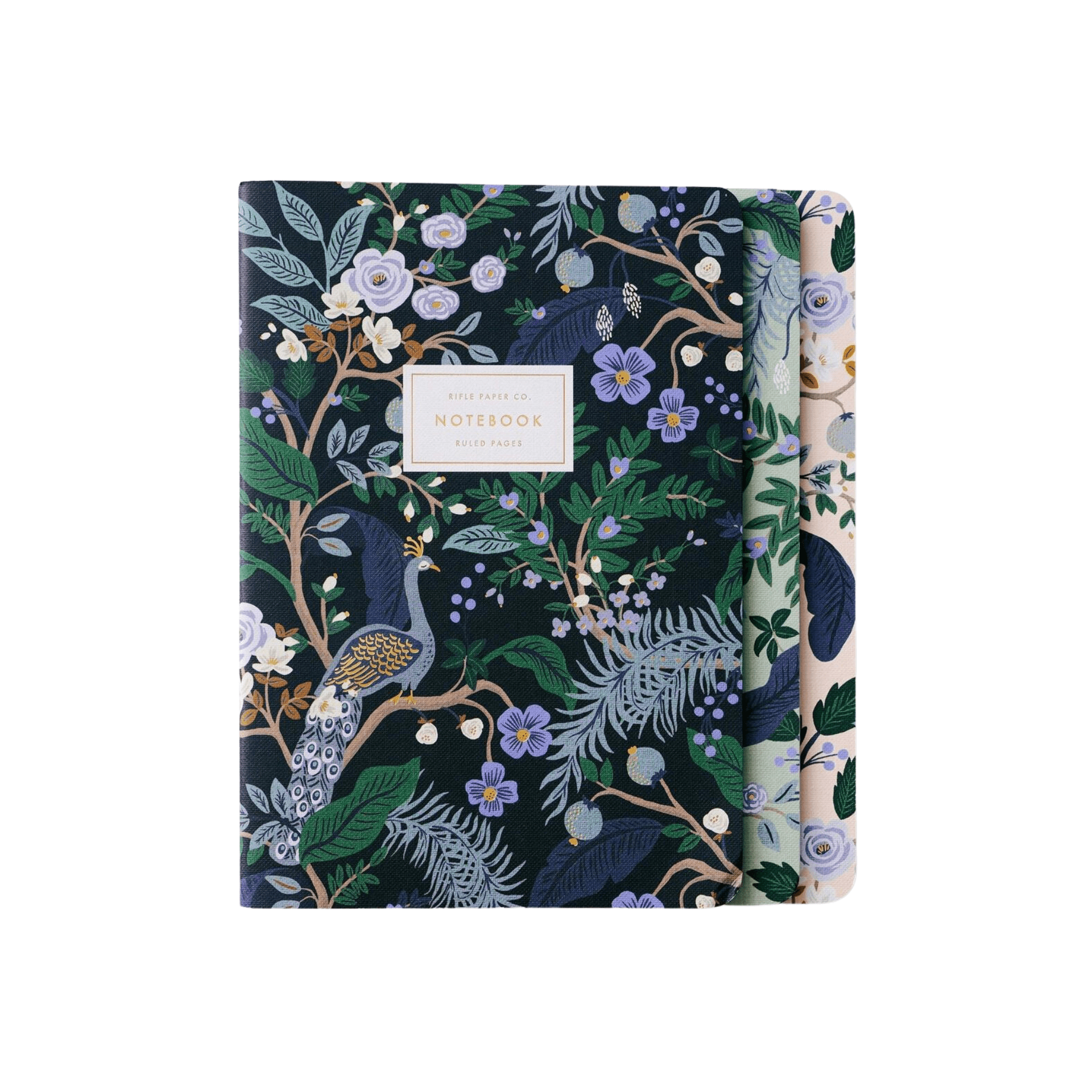 Rifle Paper Quaderni Tris di Quaderni Peacock