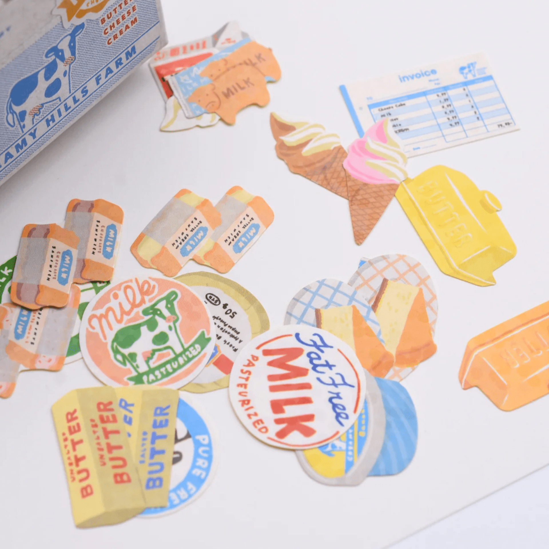Greeting Life Stickers Mini Decoration Sticker Box - Creamy Farm