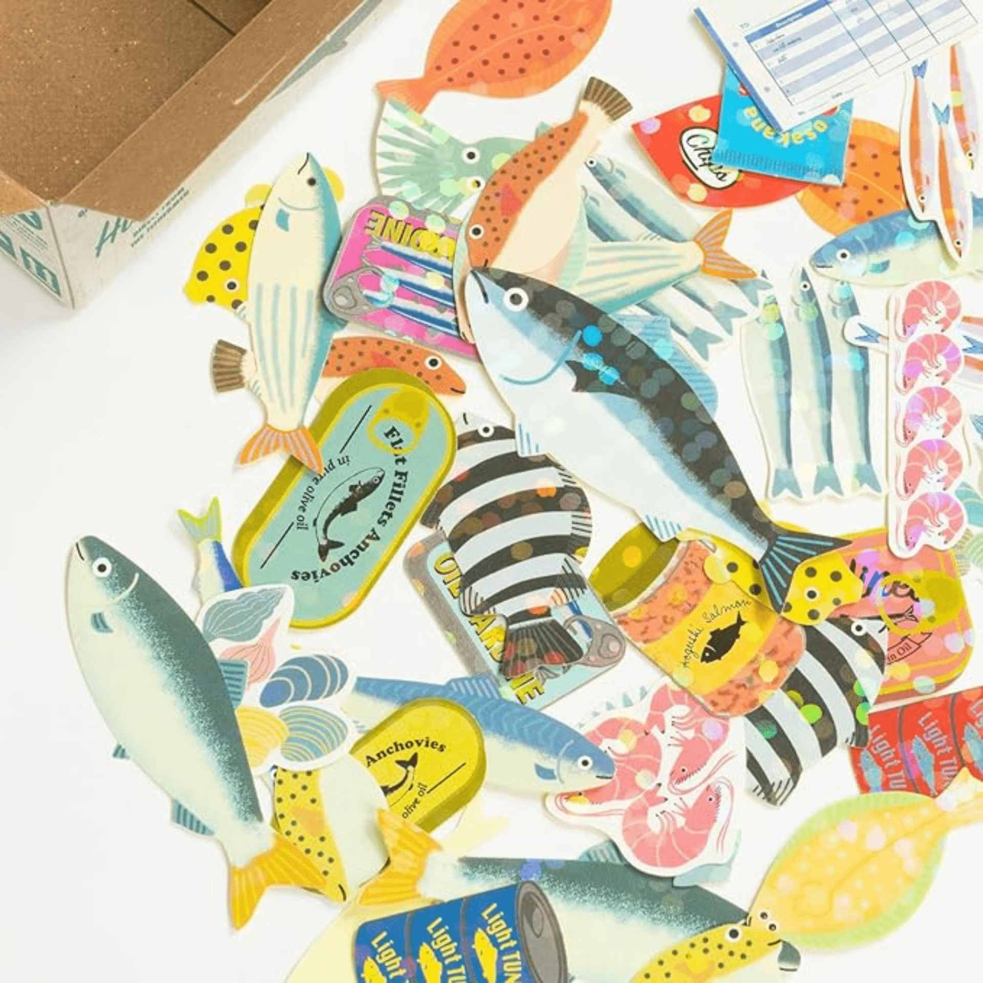Greeting Life Stickers Mini Decoration Sticker Box - Fish