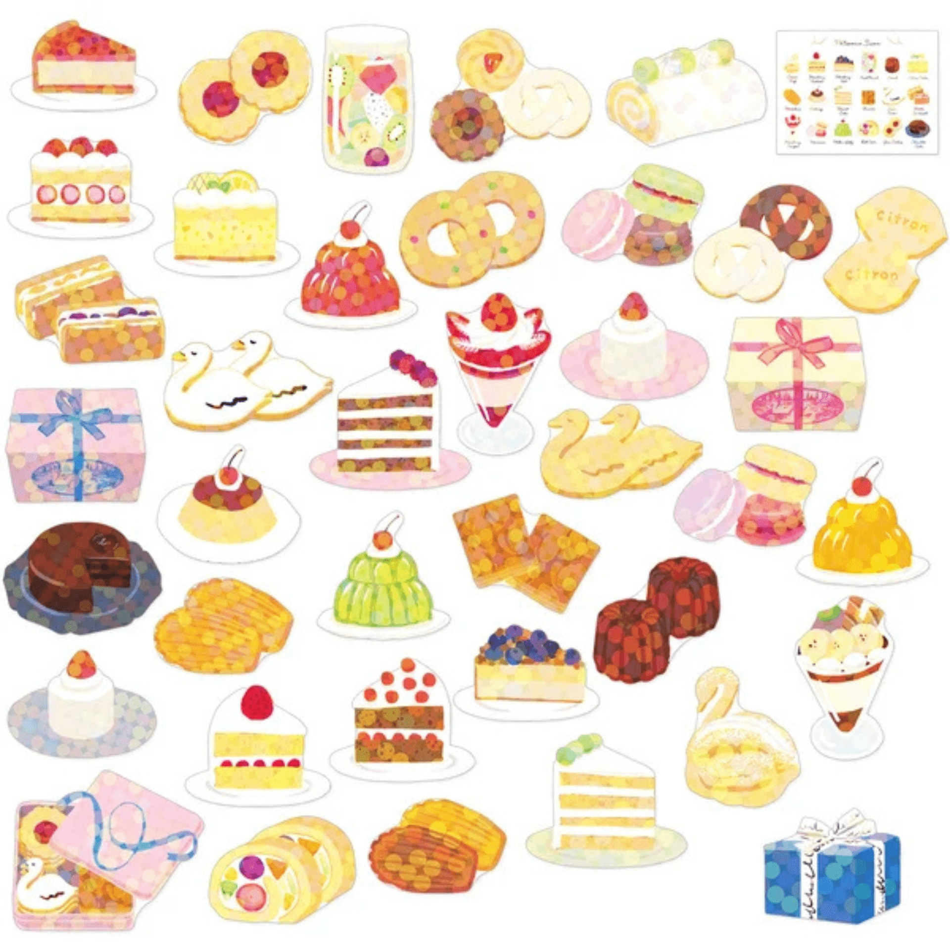 Greeting Life Stickers Mini Decoration Sticker Box - Patisserie