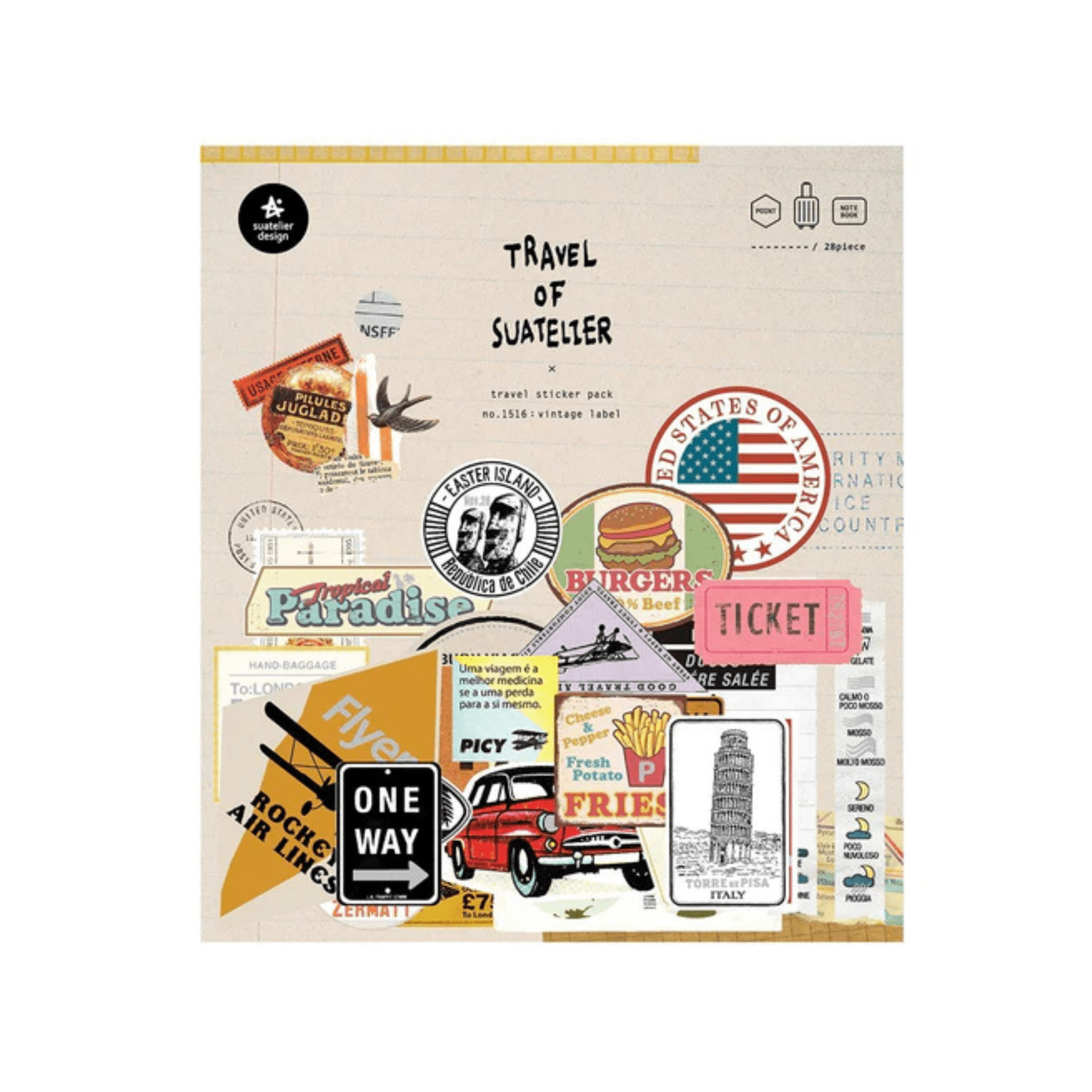 Suatelier Stickers Travel - Vintage