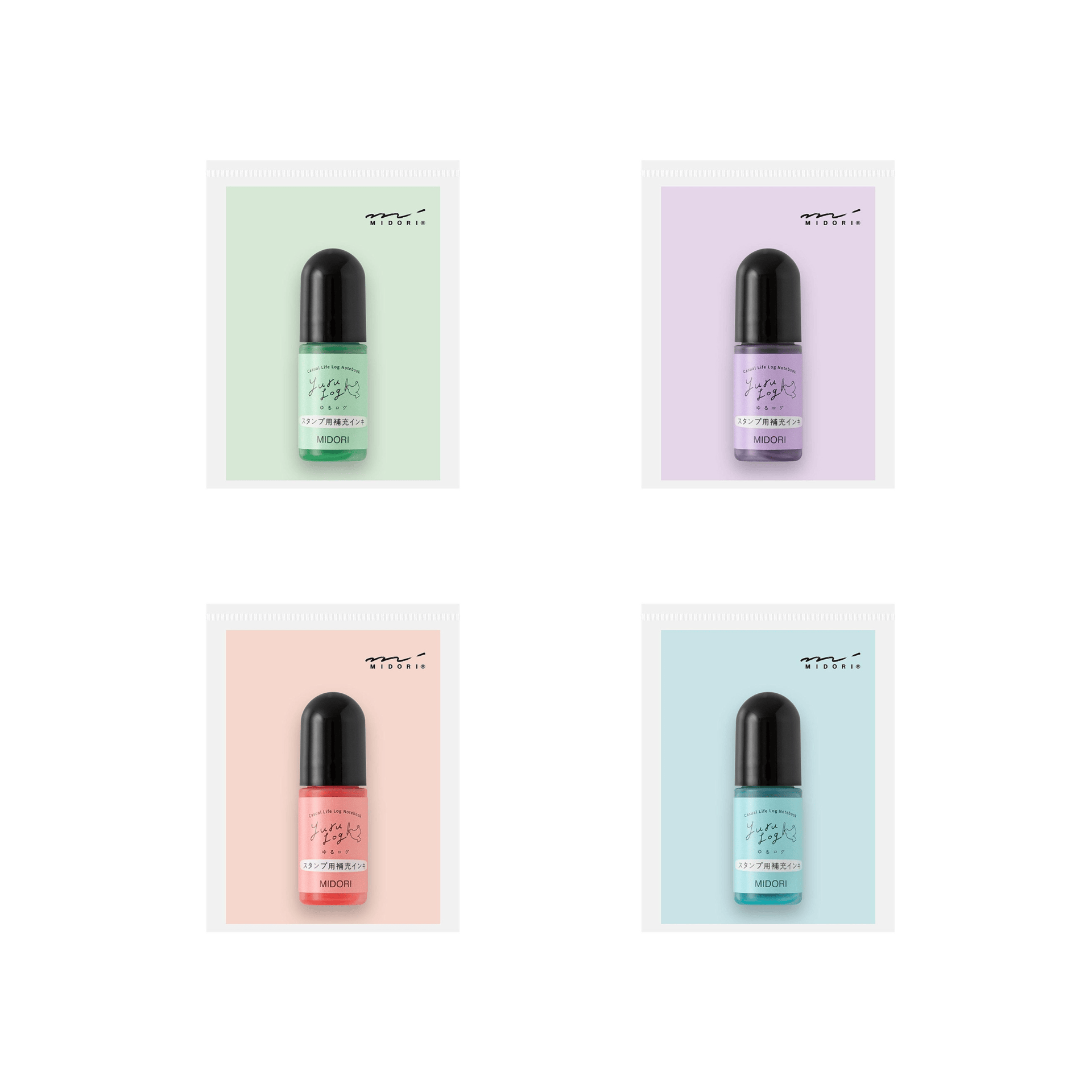 Midori Timbri Refill inchiostri colorati per timbri Midori Yuru Log
