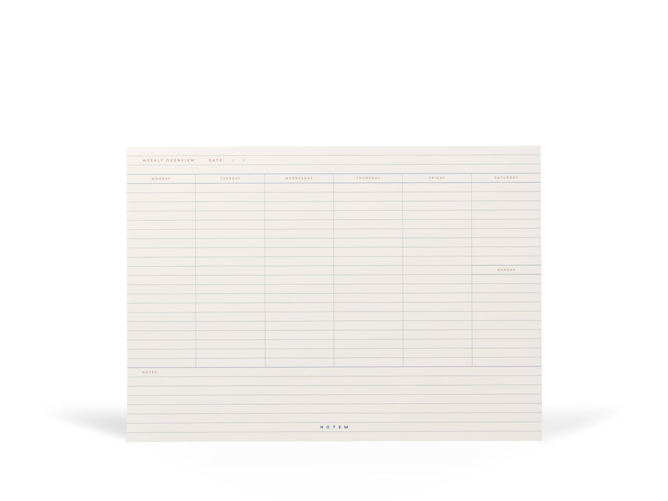 Notem Planner Desk Planner Settimanale Milo