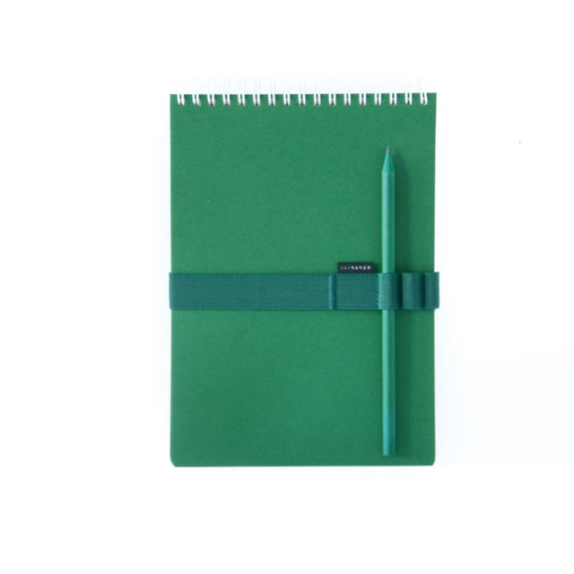 Papelote Quaderni Spiral Block A5 - Green con elastico e matita