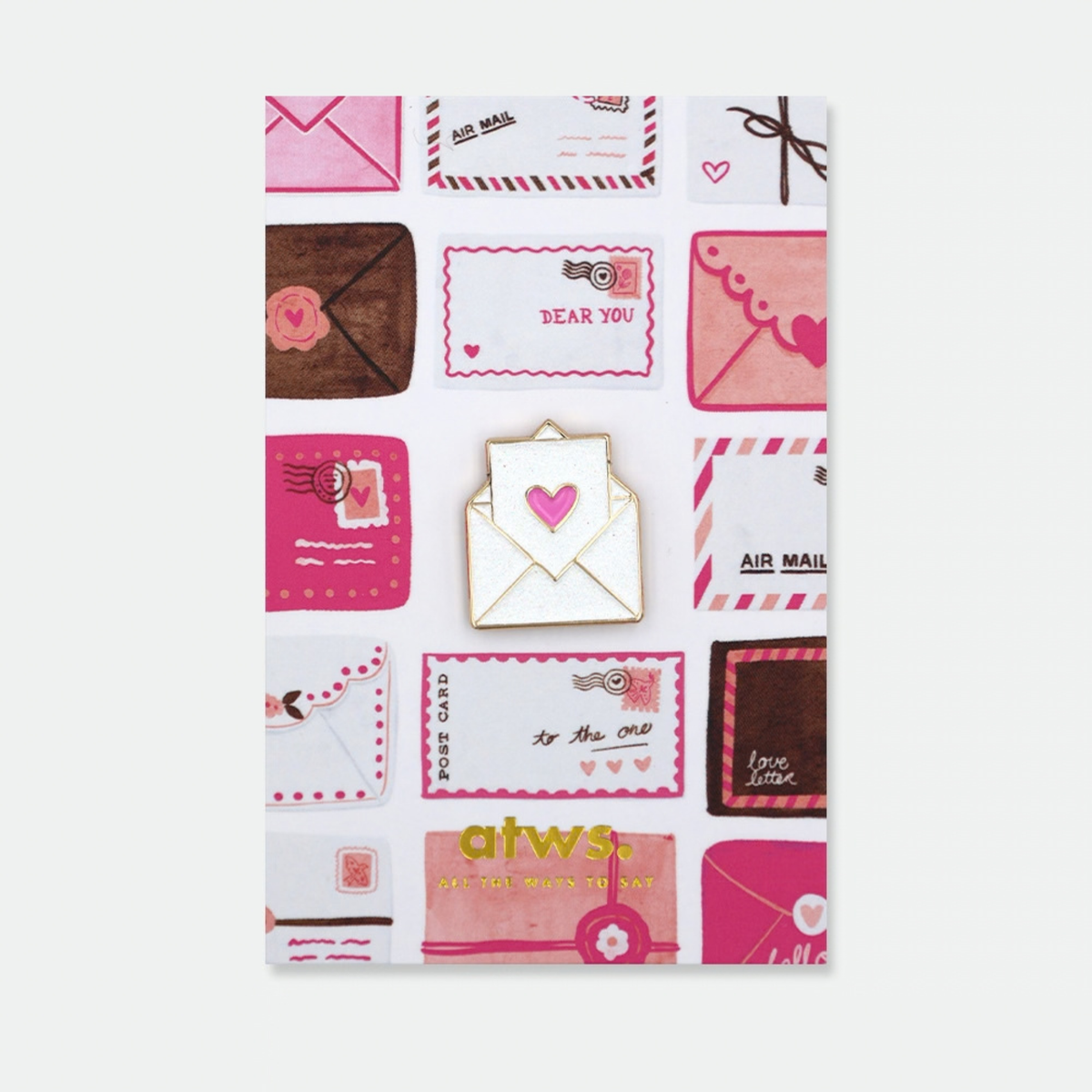 Spilla Glitter Love Letter