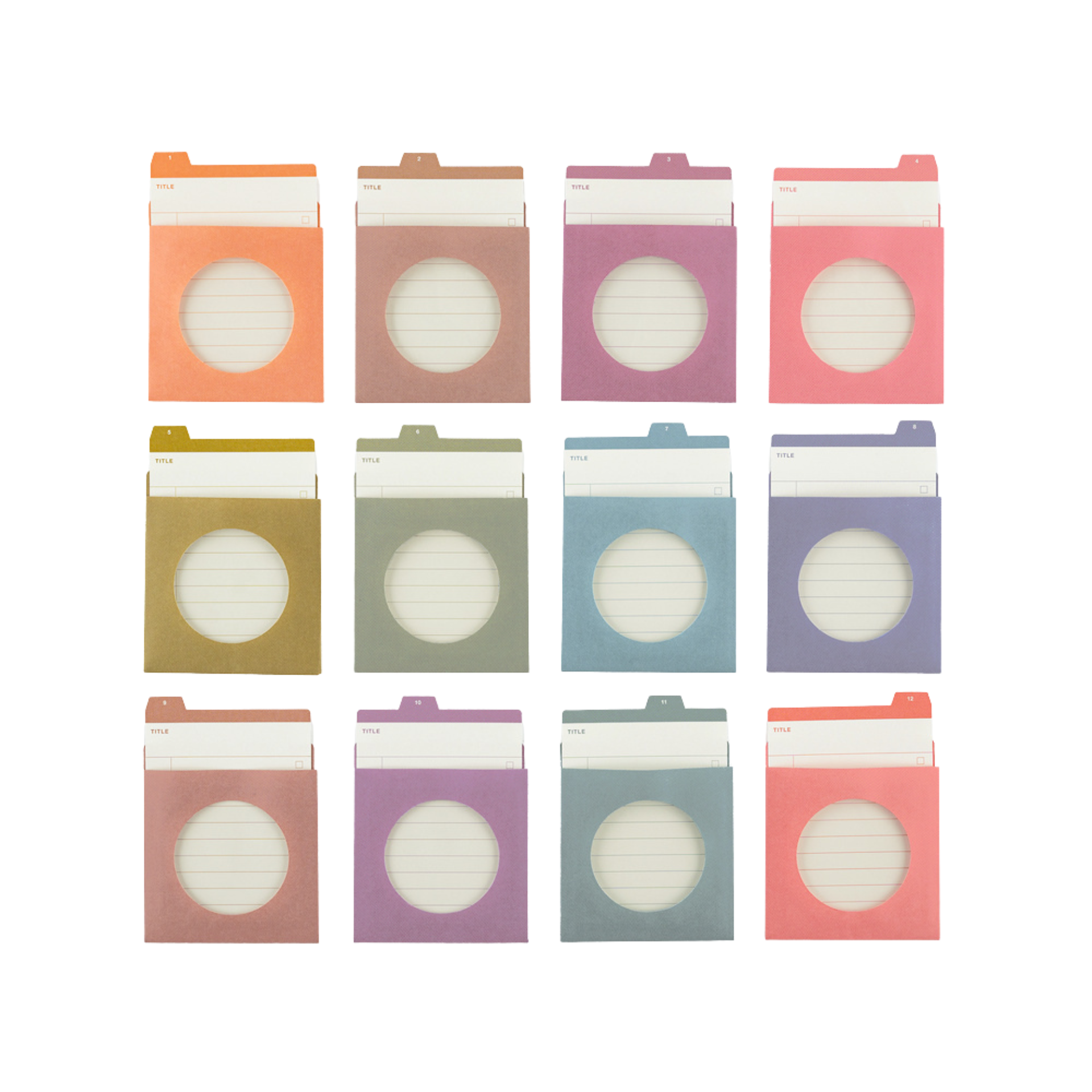 Hobonichi Accessories: TSUKI no IRO: 12 Month Index Pockets