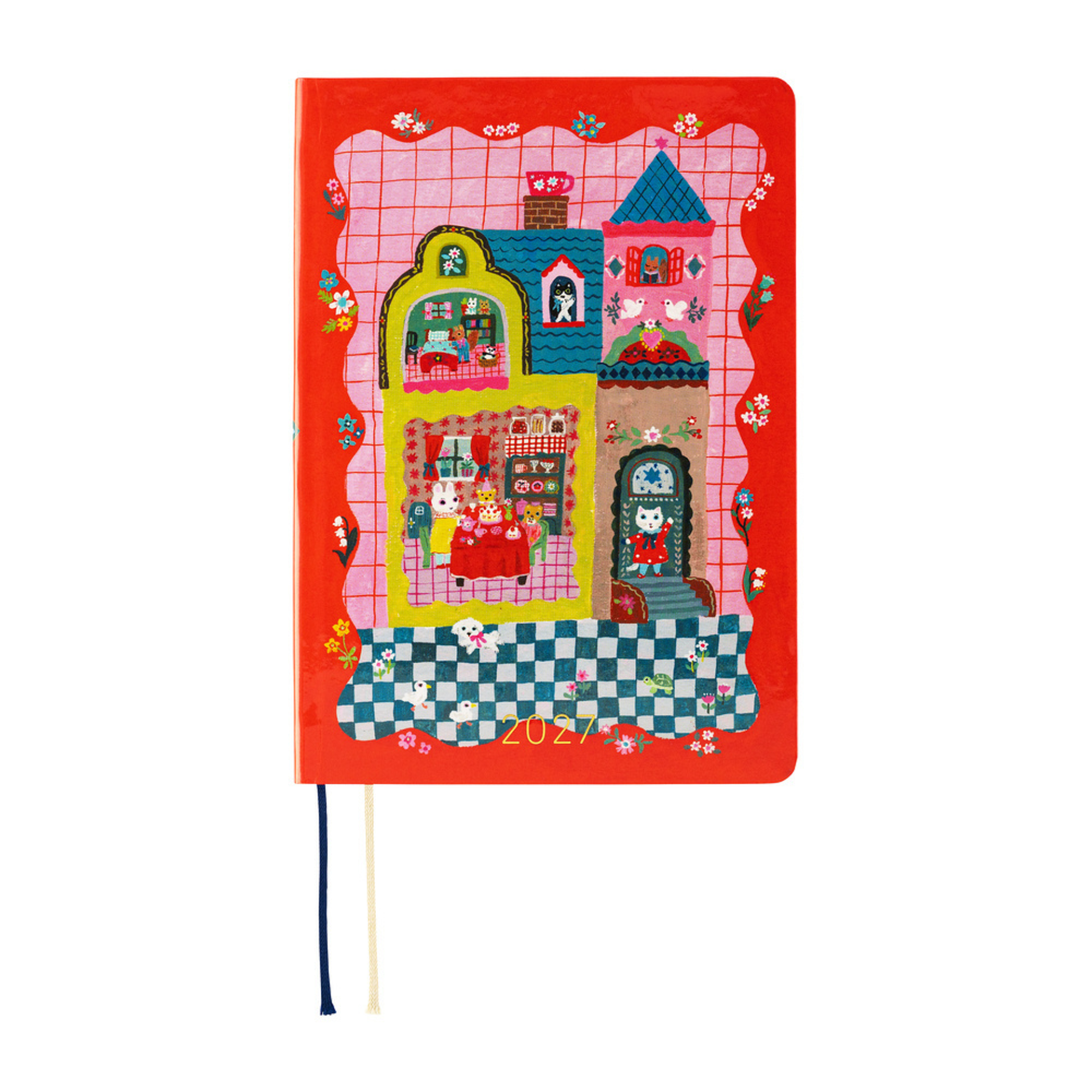 Hobonichi HON A6 2027  - Yumi Kitagishi White Cat and Rabbit's Tea Room