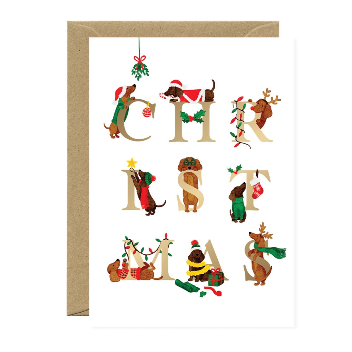Biglietto Christmas Dachshunds