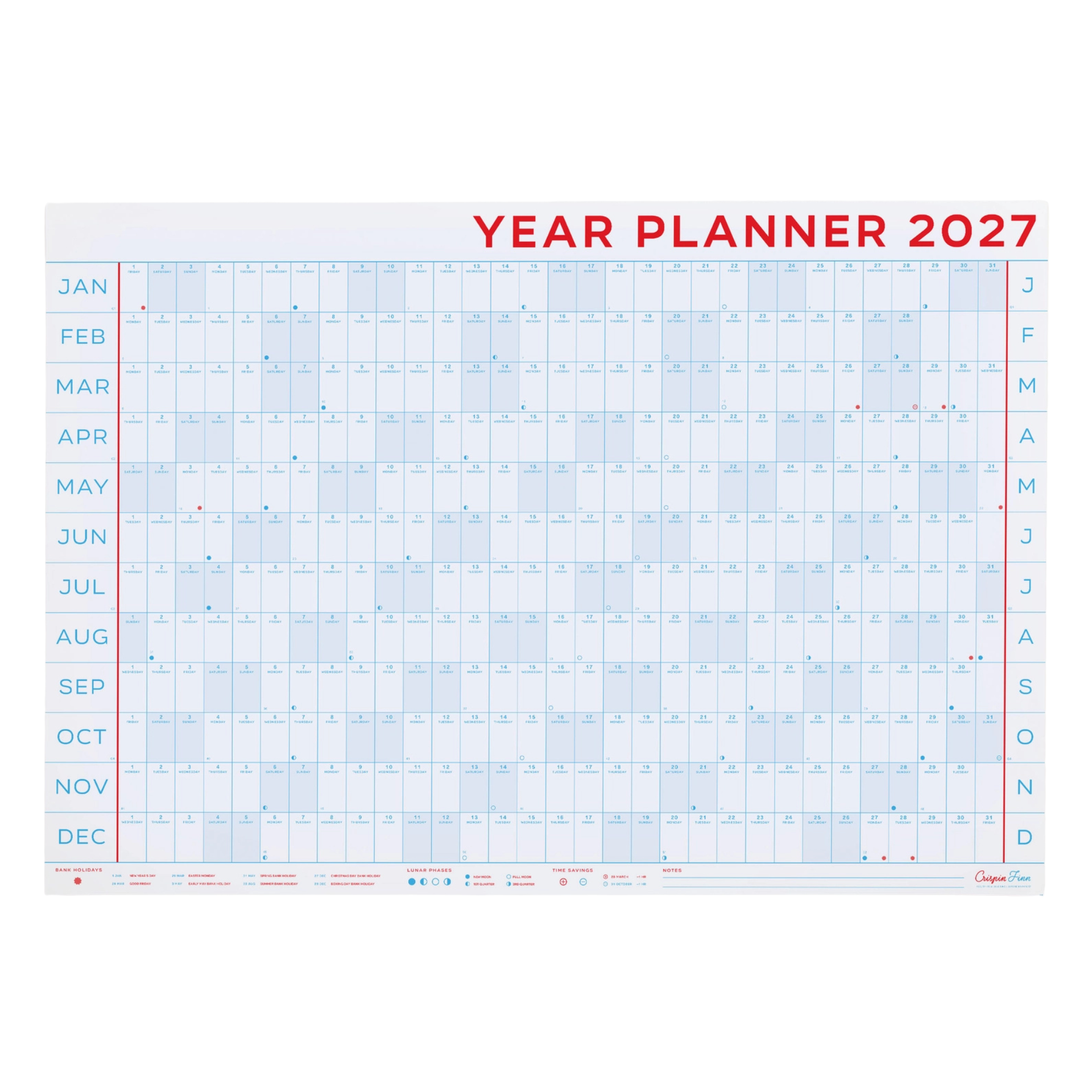 2027 Year Planner - Landscape View
