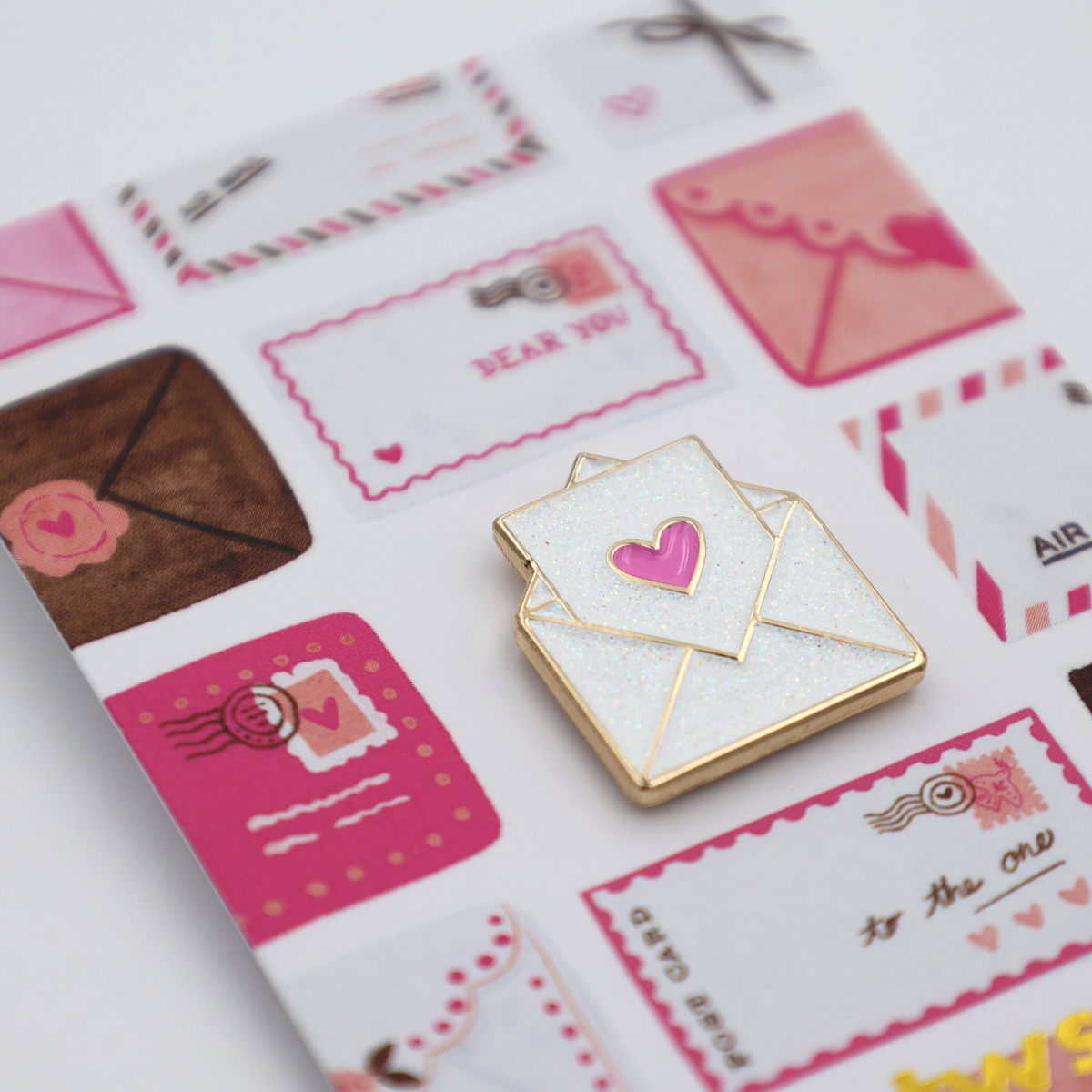 Spilla Glitter Love Letter