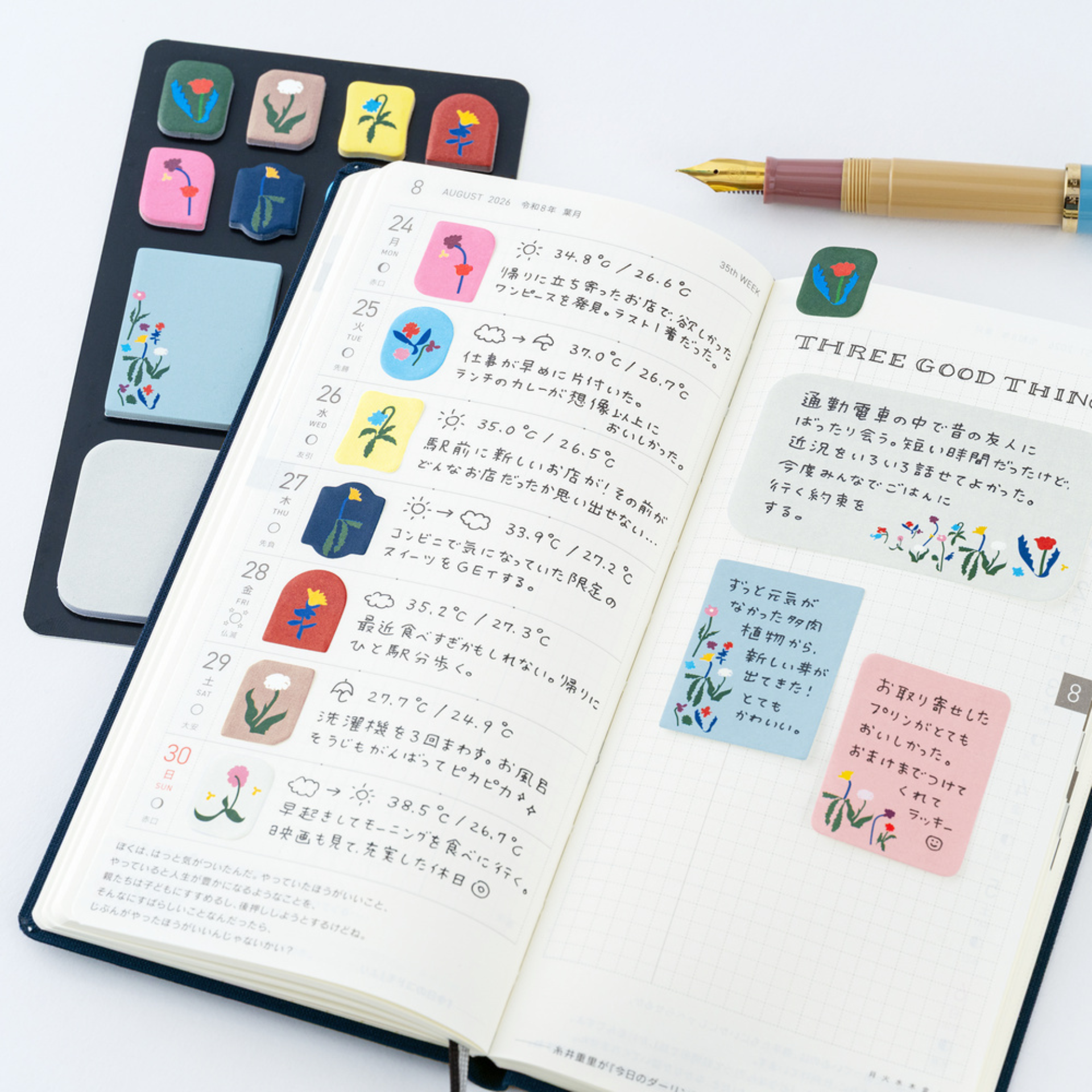 Hobonichi Accessories: Yoshie Watanabe: Sticky Notes (Petit Bloom)