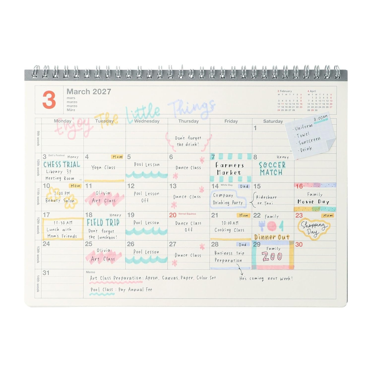 Notebook Calendar 2027