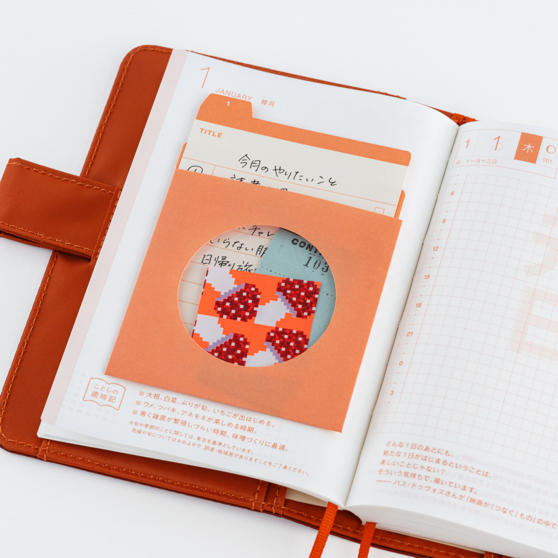 Hobonichi Accessories: TSUKI no IRO: 12 Month Index Pockets