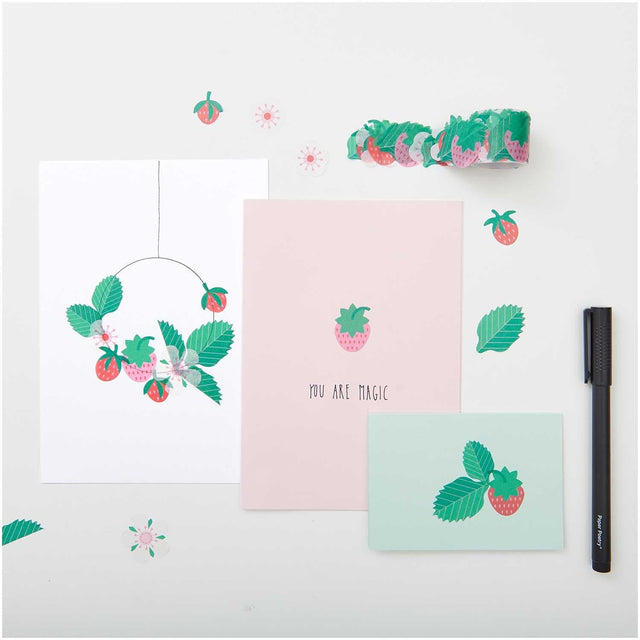 Rico Design Stickers Washi Stickers Strawberries