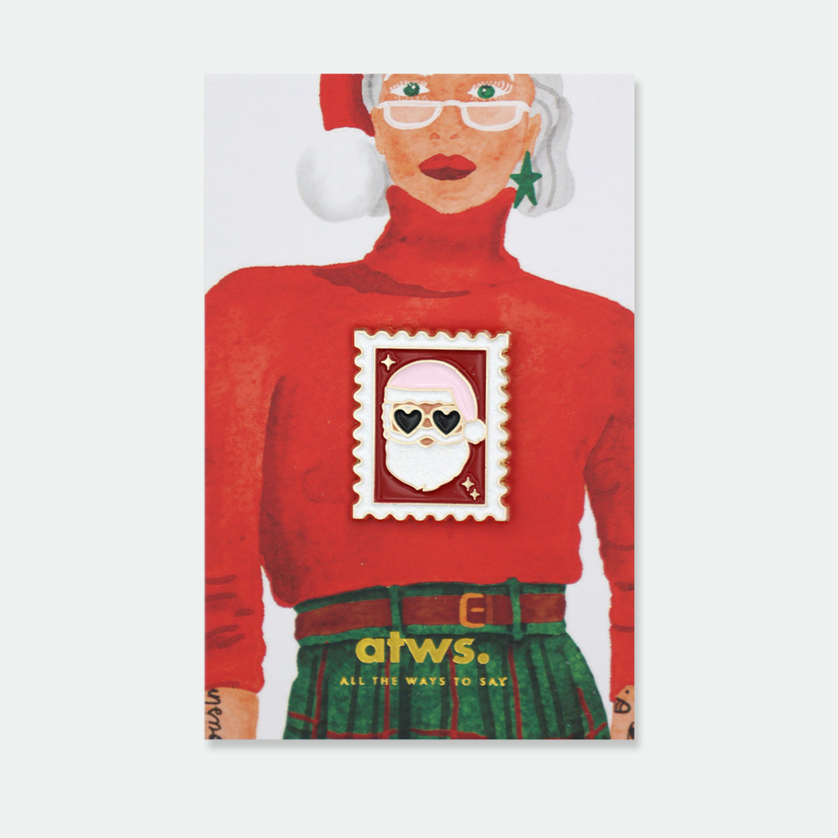 Spilla Santa Stamp
