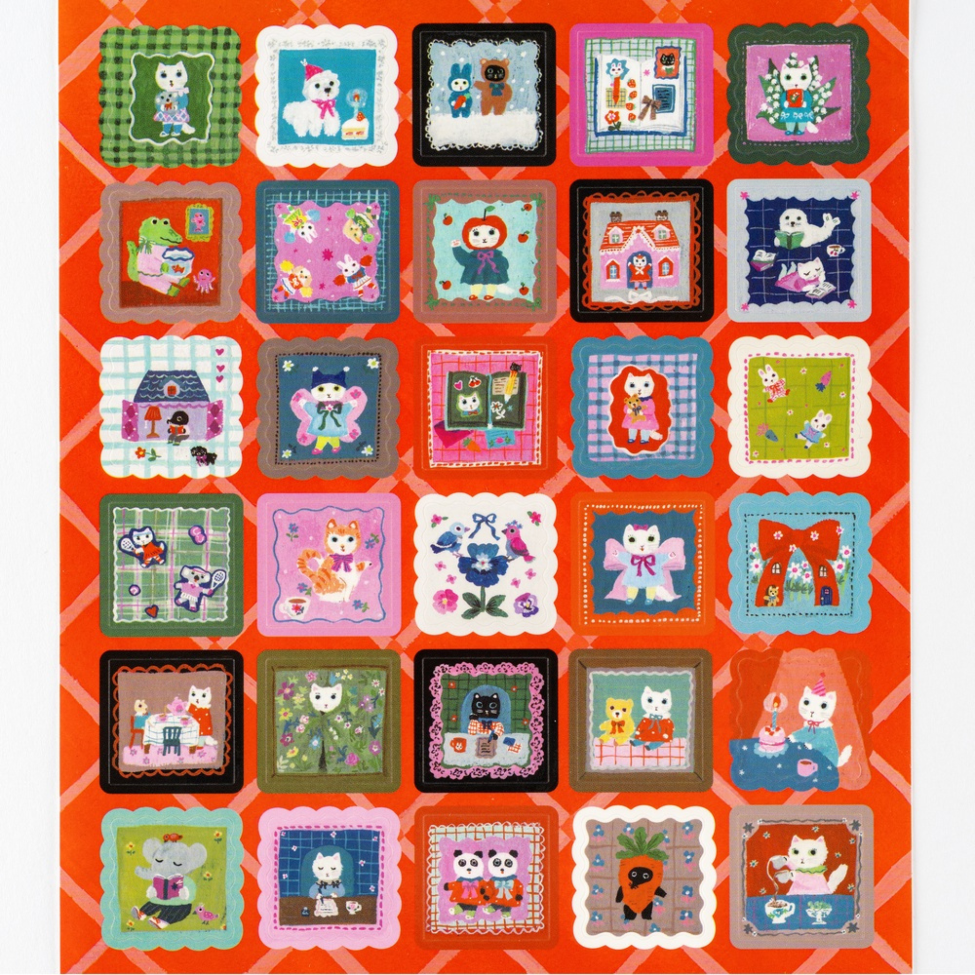 Hobonichi Accessories - Yumi Kitagishi: Stickers - Daily Life of White Cat