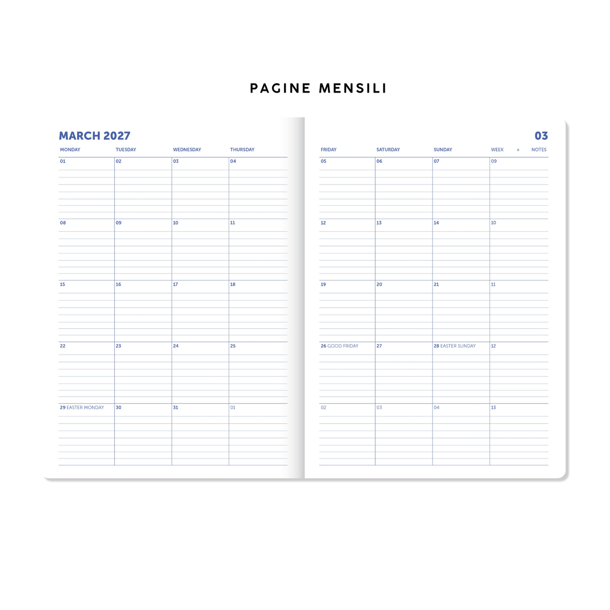 Monthly Journal - Agenda Mensile 24 mesi 2027-2028
