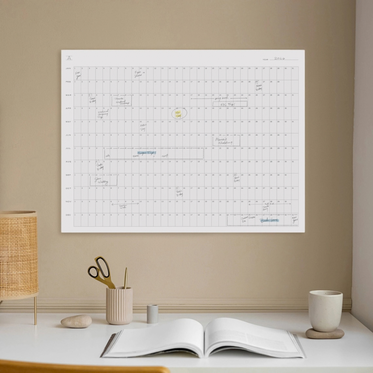 Undated Wall Calendar