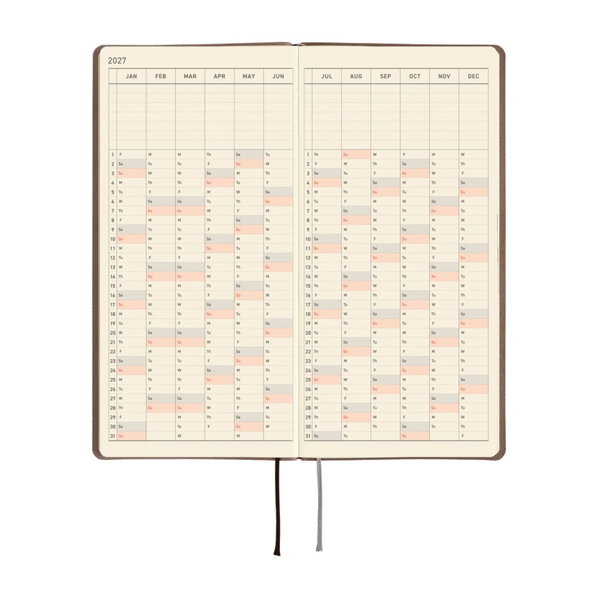 Hobonichi Weeks Smooth 2027 - Café au Lait