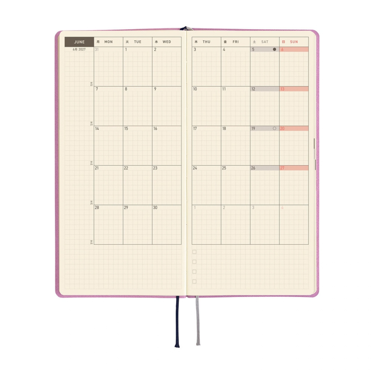 Hobonichi Weeks Smooth 2027 - Lavender Milk