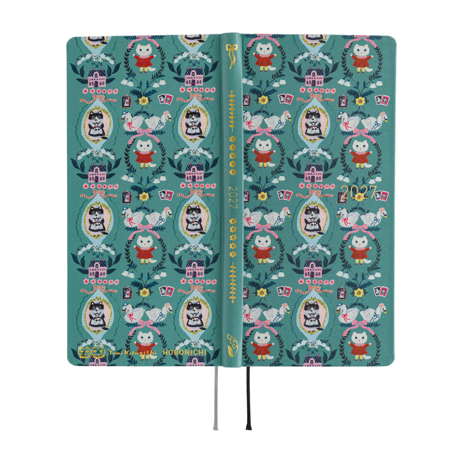Hobonichi Weeks 2027 - Yumi Kitagishi White Cat Wallpaper