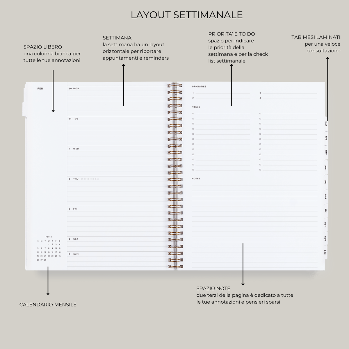 Agenda Year Task Planner 2027 - Espresso
